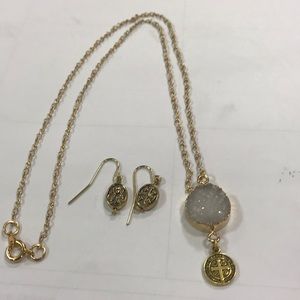 Benedictine petite necklace & earrings